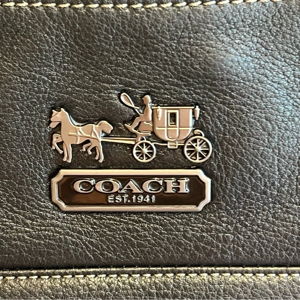 Coach Madison Tribeca (11411) Black Leather Tote with Silver Accents - EUC